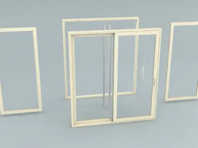 laos Aluminum Sliding Door Low-poly 3D model