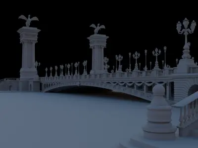 Pont Alexandre III Alexander 3 Bridge Paris 3D model