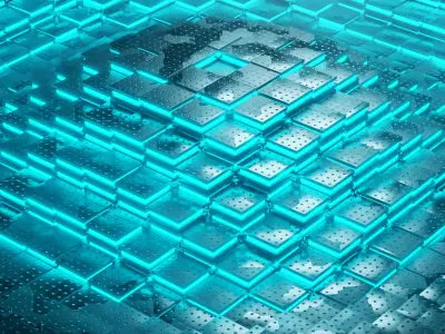 Animated Sci-Fi Industrial Metallic Tiles - Seamless Loop Low-poly 3D model