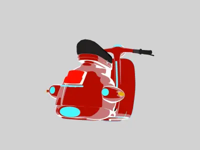 Vespa scooter  x3 - futuristic version - manga shader nodes 3D model