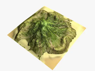 Tropical Island Terrain 7 Low-poly 3D model