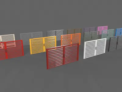 PBR Metal Gate D4 Low-poly 3D model