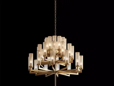Classic gold chandelier 3d model 3D model