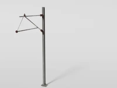  British catenary wire mast Low-poly 3D model