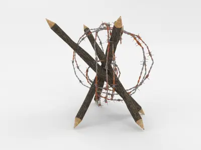 Barb Wire Obstacle 3D model