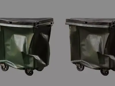 Crushed Trash Container 03 3D model