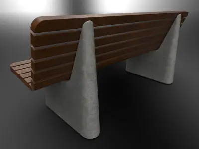 Park bench Low-poly 3D model get