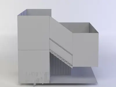 Corridor with stairs Low-poly 3D model buy