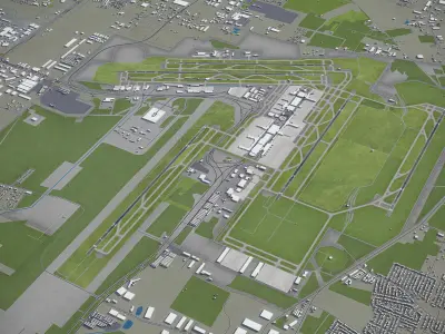 George Bush - Intercontinental Airport - IAH Low-poly 3D model