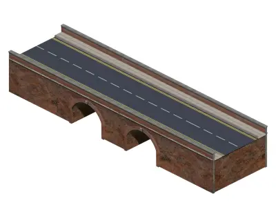 Bridge building lowpoly 3D model