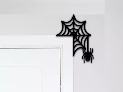 Spider Door Corner Decor 3D print model get