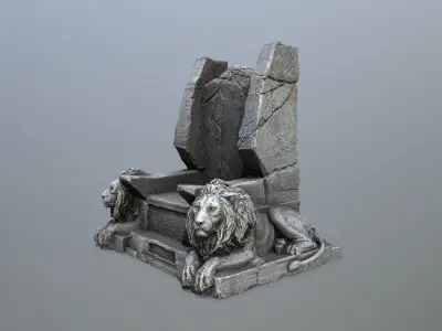 Lion Throne Low-poly 3D model
