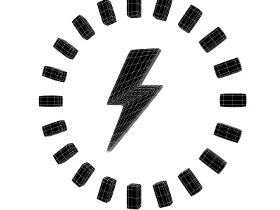 Battery Charge Level Icon v1 004 Low-poly 3D model