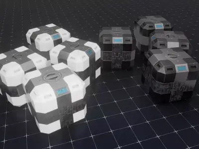 Sci-Fi Crate Low-poly 3D model