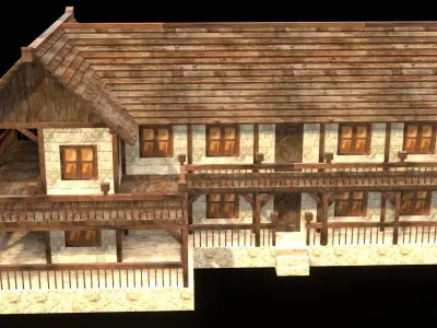 Medieval Blacksmith House 3D Asset Low-poly 3D model