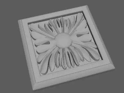 rosette square 3D model