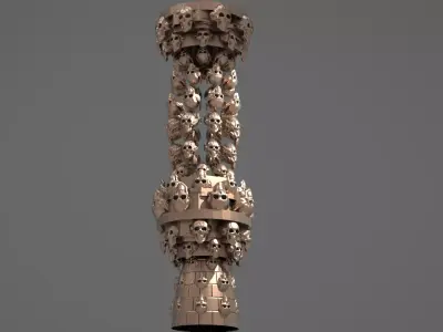 Secret cult scull gravity font 3D model