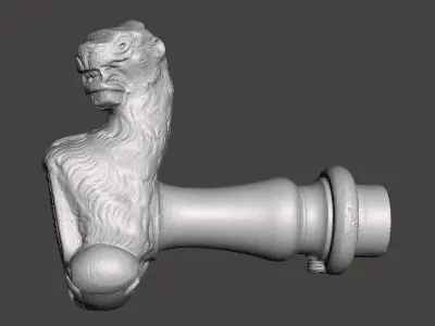 ancient door handle door latch door knob 3D model