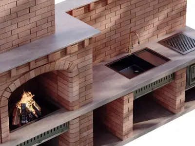 Brick Barbecue num 892 Low-poly 3D model