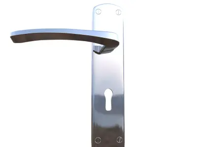 Silver Door Handle Free low-poly 3D model