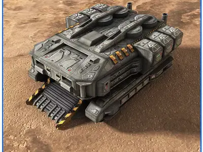 SciFi Army Harvester Low-poly 3D model