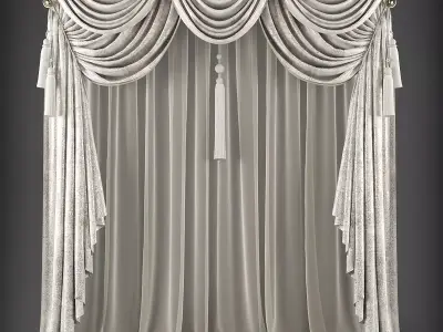 Curtain with tassels Low-poly 3D model get