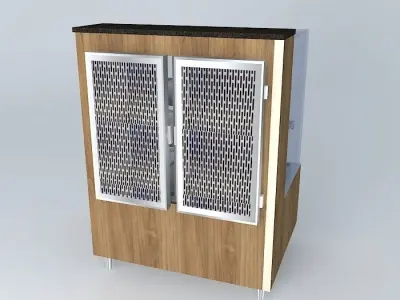 Kit808 Hot Desk Exhibitor Straight 2 doors by Alex Marques Free 3D model