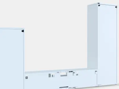 BESTA TV storage combination-glass doors 3D model