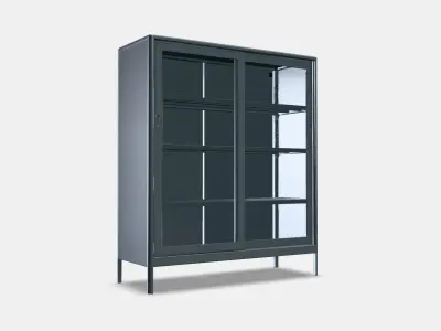 IDASEN Cabinet with sliding glass doors 1 Low-poly 3D model