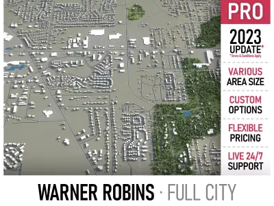 Warner Robins  Low-poly 3D model