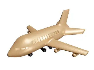 Spectacular Cartoon Aeroplane Low-poly 3D model