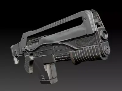alien romulus inspired pulse rifle 3D print model