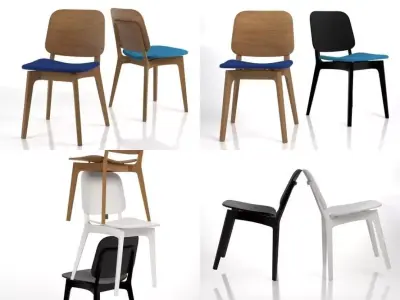 Rohsska four different chairs 3D model