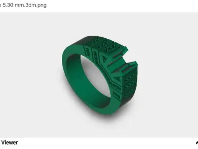 Men Ring With Diamond Cut Center 3D print model