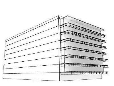 Square Office Building 102 Low-poly 3D model