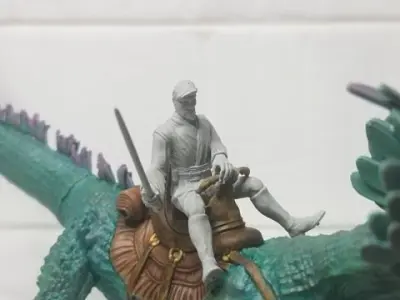 Galactic Raptor With Rider 3D print model