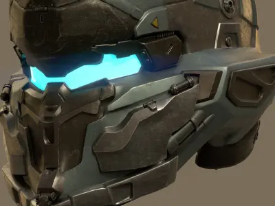 scifi helmet Low-poly 3D model Low-poly 3D model