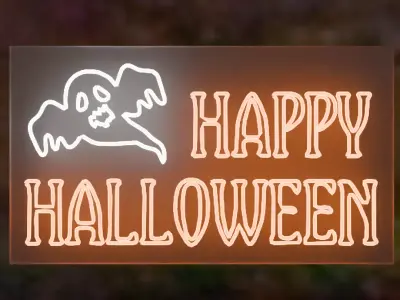 Halloween Neon signs 3D model