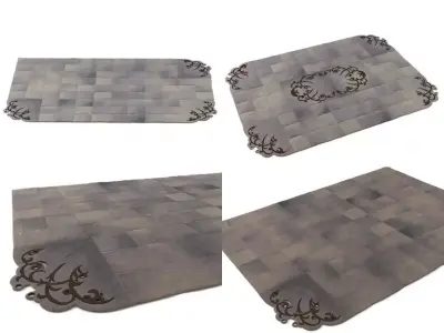 A four different rugs 3D model