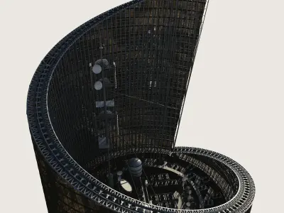 Building Skyscraper City Town Downtown Street Futuristic Utopia Low-poly 3D model