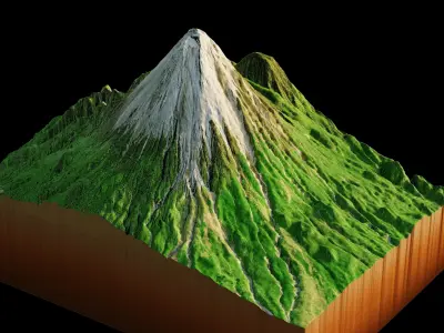 Mount Semeru 3d model terrain 3D model