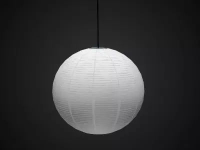Rice Paper Pendant Lamp Low-poly 3D model