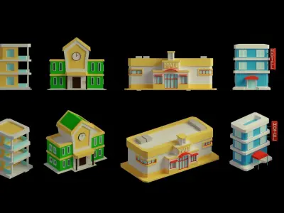LowPolyCity city Low-poly 3D model