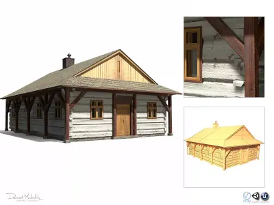 Carpenter House - Slav Architecture Low-poly 3D model