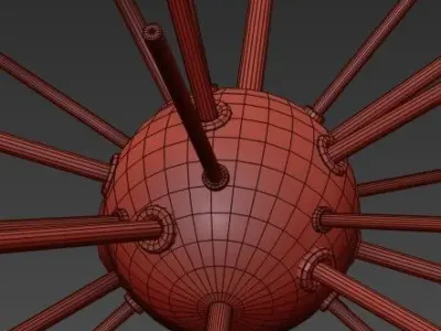 White Glass Globes Sputnik Chandelier in 70 3D model