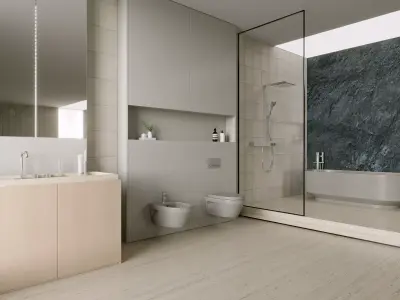 Modern main bathroom WC shower room 3D model