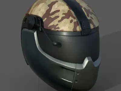 Helmet scifi military combat 3d model low poly futuristic  Low-poly 3D model