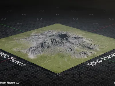 Volcano Mountain Range Version 2 3D model
