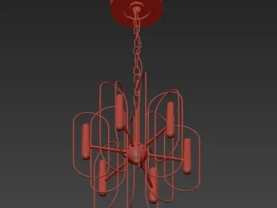 Glass Loop Chandelier 3D model