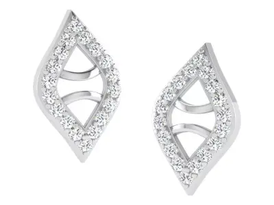 Gold Diamond Women Earring 3D print Model 3D print model 183